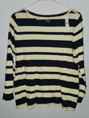 J. Crew NWT Long Sleeve Slub Cotton T-shirt Stripe